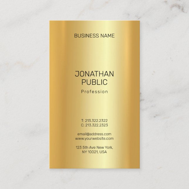 Elegant Faux Guld Professionell Modern minimalist Visitkort (Framsida)