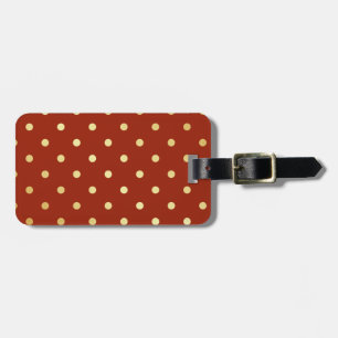 elegant faux guld red polka dots bagagebricka