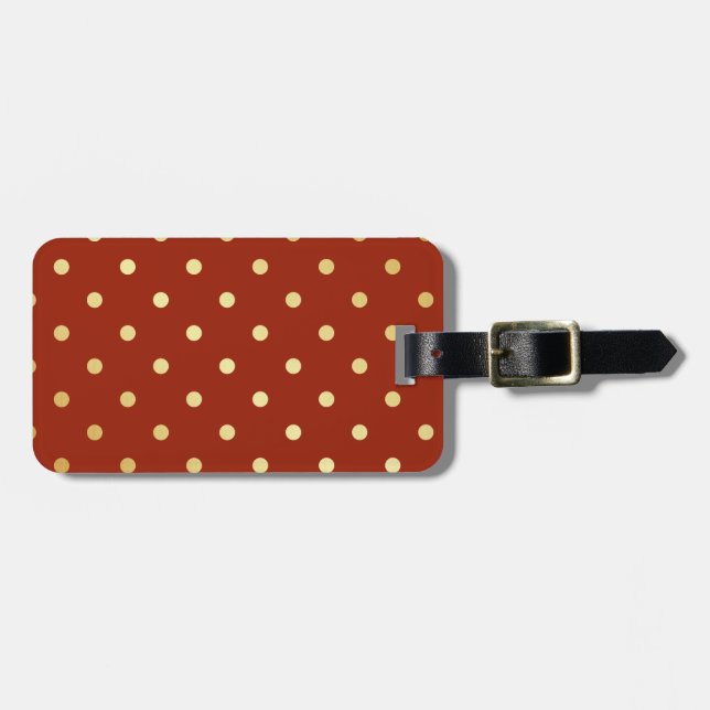elegant faux guld red polka dots bagagebricka (Horisontell Framsida)