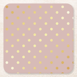 elegant faux guld rosa polka dots underlägg papper kvadrat