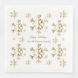 Elegant Faux Guld Snöflingor, julklappar Pappersservett