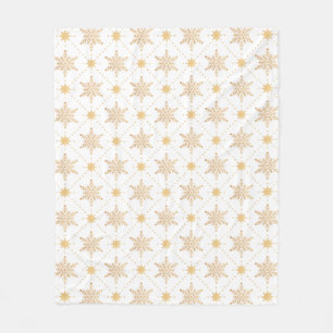 Elegant Faux Guld Snöflingor - julmönster Fleecefilt
