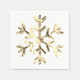 Elegant Faux Guld Snowflake Winter Party Napkins Pappersservett