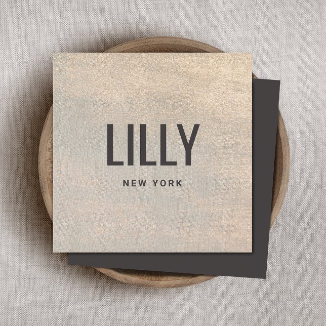 Elegant Faux Guld Struktur Chic Luxury Fyrkantigt Visitkort (Skapare uppladdad)