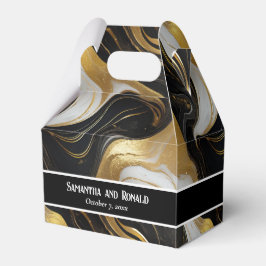 Elegant Faux Guld, svarta, vita markörfavoritrutor Presentaskar