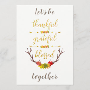 Elegant Faux Guld Tacksam Thanksgiving Inbjudan