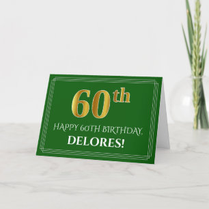 Elegant Faux Guld Titta 60:e födelsedagen, Namn (G Kort