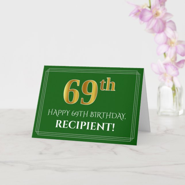 Elegant Faux Guld Titta 69:e födelsedagen, Namn (G Kort (Orkide)
