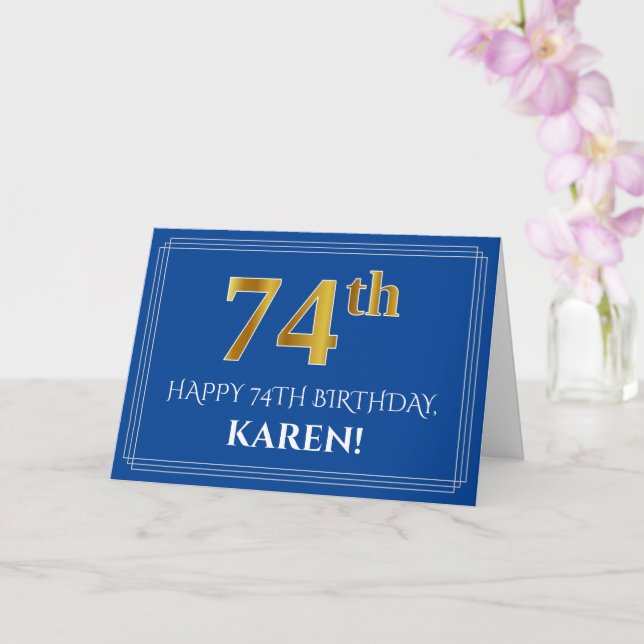 Elegant Faux Guld Titta 74:e födelsedagen, Namn (b Kort (Orkide)