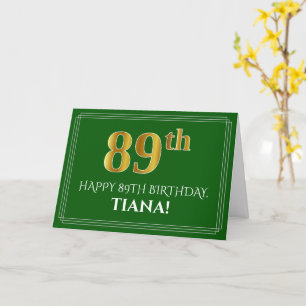 Elegant Faux Guld Titta 89:e födelsedagen, Namn (G Kort