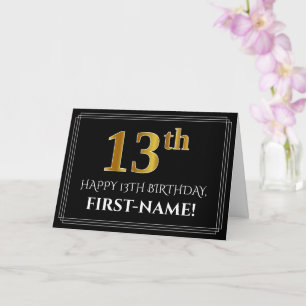 Elegant Faux Guld Titta på 13:e födelsedagen + Nam Kort