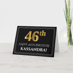 Elegant Faux Guld Titta på "46:e" födelsedagen + N Kort