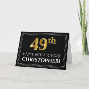 Elegant Faux Guld Titta på "49:e" födelsedagen + N Kort