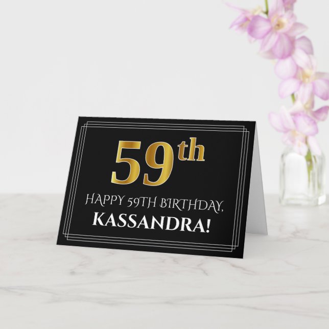 Elegant Faux Guld Titta på "59:e" födelsedagen + N Kort (Orkide)