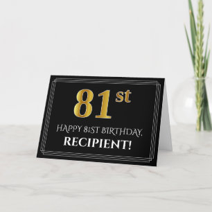 Elegant Faux Guld Titta på "81:a" födelsedagen + N Kort