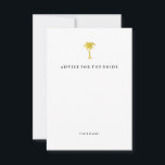 Elegant Faux Guld Träd, råd till Bride<br><div class="desc">Dessa snyggt möhippor "råd till bridkorten" visar ett faux guld handflatan träd på vit bakgrund. Kortets baksida har en fin faux guld mönster.</div>