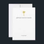 Elegant Faux Guld Träd, råd till Bride<br><div class="desc">Dessa snyggt möhippor "råd till bridkorten" visar ett faux guld handflatan träd på vit bakgrund. Kortets baksida har en fin faux guld mönster.</div>