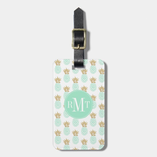 Elegant faux guld tropiska ananas mönster bagagebricka (Vertikal Framsida)