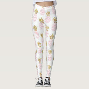 Elegant faux guld tropiska ananas mönster leggings