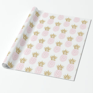 Elegant faux guld tropiska ananas mönster presentpapper