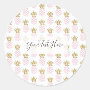 Elegant faux guld tropiska ananas mönster runt klistermärke