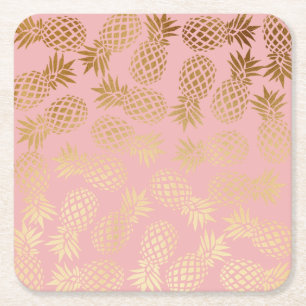 elegant faux guld tropiska ananas mönster underlägg papper kvadrat