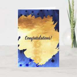 Elegant Faux Guld Watercolor Grattiss Kort