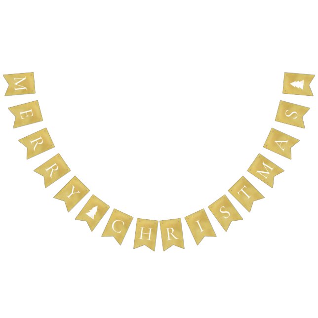 Elegant Faux Guld White God jul Vimplar (Alla)