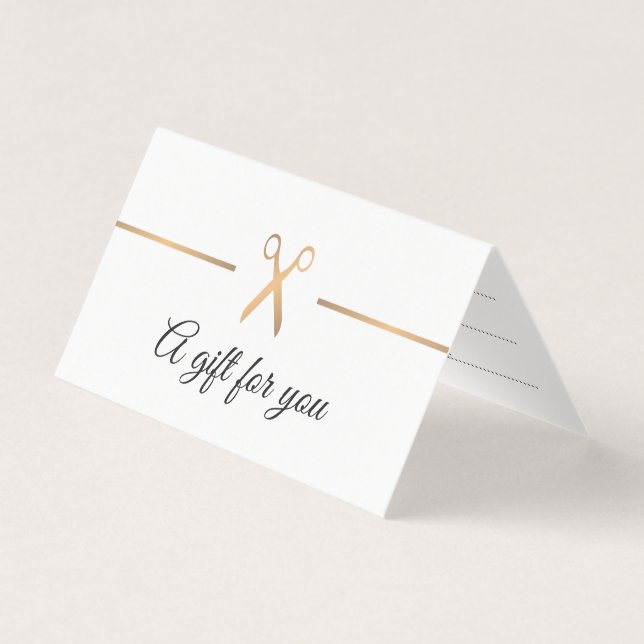 Elegant Faux Guld White Hair Gift Certificate Kort (Framsida)