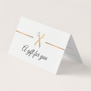 Elegant Faux Guld White Hair Gift Certificate Kort