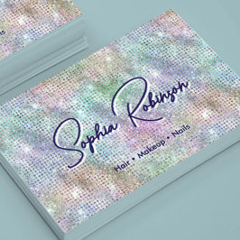 Elegant Faux Holografiska Glitter Affärskortet Visitkort