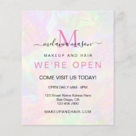 Elegant Faux HoloGraph Vi är Open Iridescent Flygblad