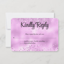 Elegant Faux Lilac Glitter Foil Bröllop OSA card Kort