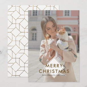 Elegant Faux Metallic God jul Photo Julkort