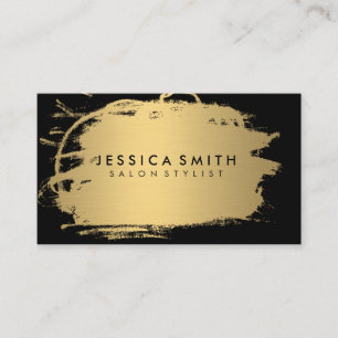 Elegant Faux Metallic Guld och Black Visitkort
