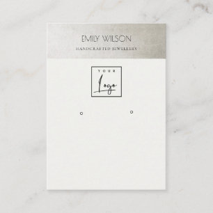 ELEGANT FAUX METALLIC SILVER LOGOTYP ÖKNING VISNI VISITKORT