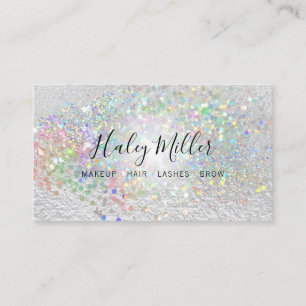 Elegant Faux Pearlescent Iridescent Glitter Visitkort