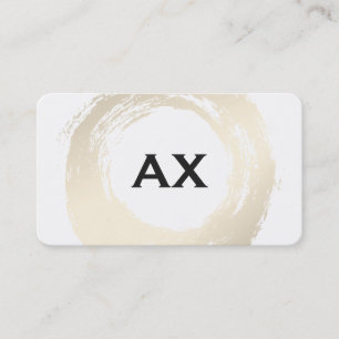Elegant Faux Platinum Brushed Finare Monogram Visitkort