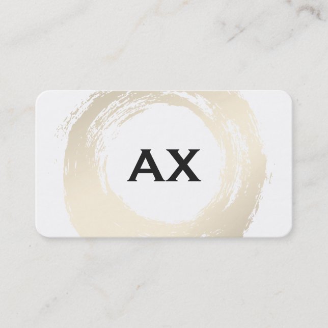 Elegant Faux Platinum Brushed Finare Monogram Visitkort (Framsida)