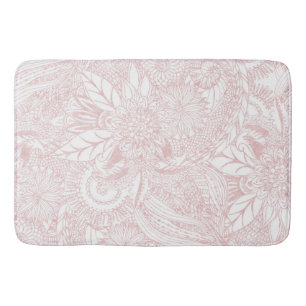 Elegant faux ro guld blommigt mandala design badrumsmatta