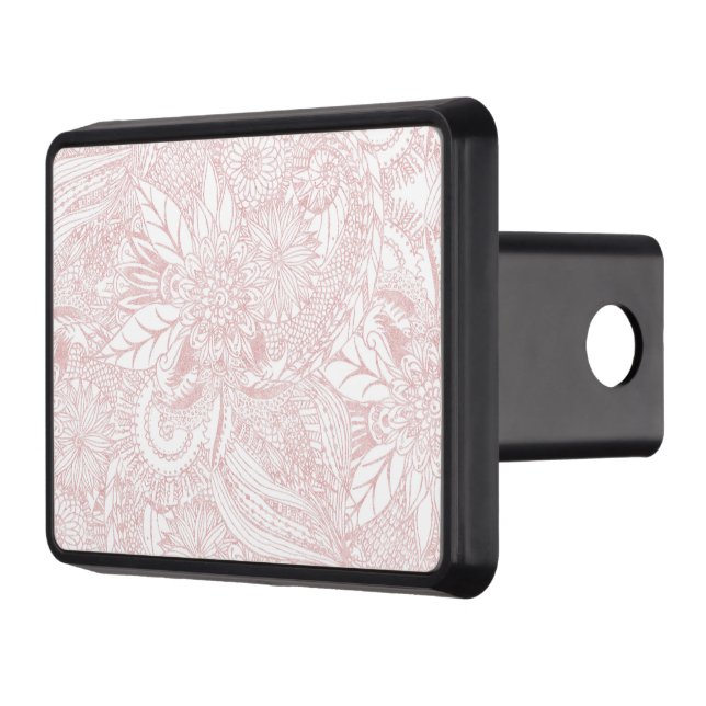 Elegant faux ro guld blommigt mandala design dragkroksskydd (Vänster)