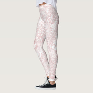 Elegant faux ro guld blommigt mandala design leggings