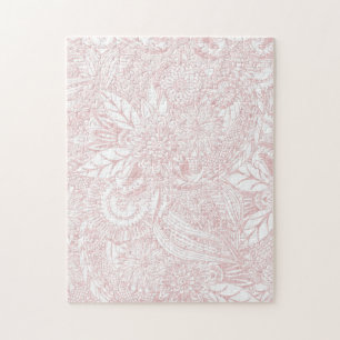 Elegant faux ro guld blommigt mandala design pussel
