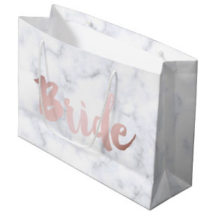 elegant faux ro guld ’bride’ white marble