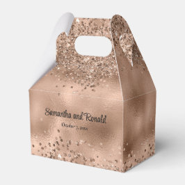 Elegant Faux Ro Guld Glitter och Foil Bröllop Presentaskar