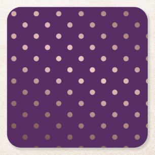 elegant faux ro guld lila polka dots underlägg papper kvadrat