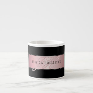 Elegant Faux Ro Guld Namn och Initialer Espressomugg