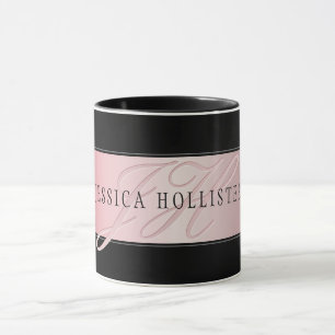 Elegant Faux Ro Guld Namn och Initialer Mugg