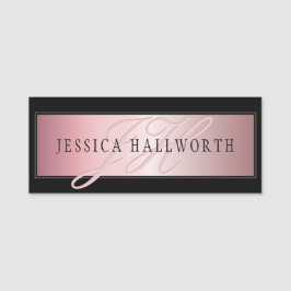 Elegant Faux Ro Guld | Namn och Initialer Namnbricka