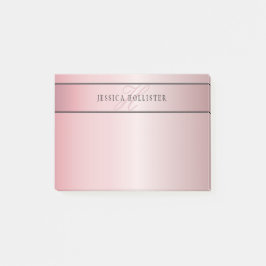 Elegant  Faux Ro Guld | Namn och Initialer Post-it Block